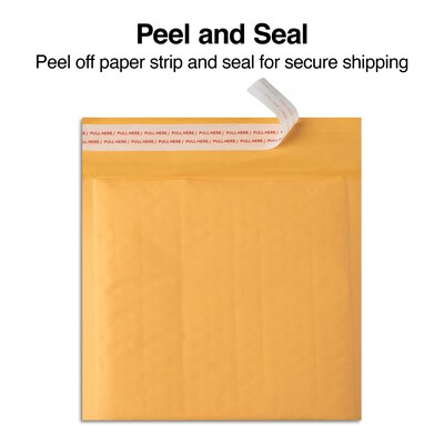 7.25"W x 8"L Peel & Seal Bubble Mailer, CD/DVD, 12/Pack (51577)
