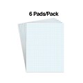 Staples® Notepads, 8.5 x 11, Graph Ruled, White, 50 Sheets/Pad, 6 Pads/Pack (ST57333)