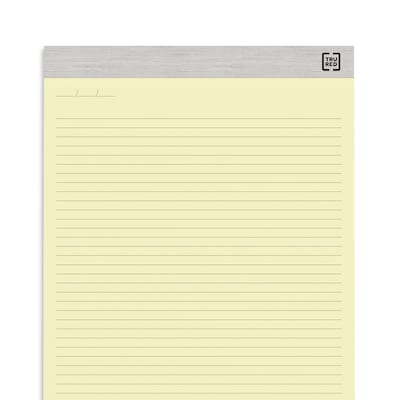 TRU RED™ Notepads, 8.5" x 14", Wide Ruled, Canary, 50 Sheets/Pad, 12 Pads/Pack (TR57386)
