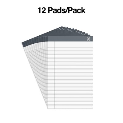 TRU RED™ Notepads, 5" x 8", Narrow Ruled, White, 50 Sheets/Pad, 12 Pads/Pack (TR57360)