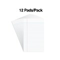 Staples® Glue-Top Notepads, 5 x 8, Narrow Ruled, White, 50 Sheets/Pad, Dozen Pads/Pack (ST57330)