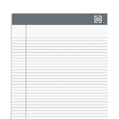 TRU RED™ Notepads, 5" x 8", Narrow Ruled, White, 50 Sheets/Pad, 12 Pads/Pack (TR57360)