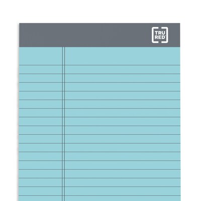 TRU RED™ Notepads, 5" x 8", Narrow Ruled, Pastels, 50 Sheets/Pad, 6 Pads/Pack (TR57356)