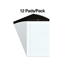 Staples Notepads, 8.5 x 14 (legal), Wide Ruled, White, 50 Sheets/Pad, Dozen Pads/Pack (ST57342)