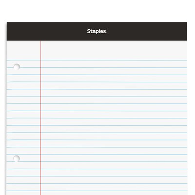 Staples Double-Sheet Notepad, 8.5" x 11.75", Letter Size, White, 100 Sheets/Pad (20-244)