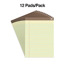 TRU RED™ Notepads, 8.5 x 11.75, Narrow Ruled, Canary, 50 Sheets/Pad, Dozen Pads/Pack (TR58186)