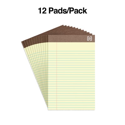 TRU RED™ Notepads, 5" x 8", Narrow Ruled, Canary, 50 Sheets/Pad, Dozen Pads/Pack (TR58180)