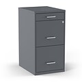 Quill Brand® 3-Drawer Vertical File Cabinet, Locking, Letter, Charcoal, 18D (18606)