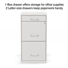 Quill Brand® 3-Drawer Vertical File Cabinet, Locking, Letter, White, 18D (52144)