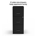 Quill Brand® 3-Drawer Vertical File Cabinet, Locking, Letter, Black, 18D (52151)