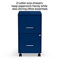 Quill Brand® 2-Drawer Light Duty Vertical File Cabinet, Locking, Letter, Blue, 18 (24362)