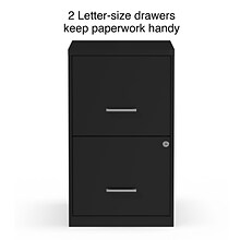 Quill Brand® 2-Drawer Vertical File Cabinet, Locking, Letter, Black, 18D (52149)