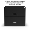 Quill Brand® 2-Drawer Lateral File Cabinet, Locking, Letter, Black, 30W (52141)