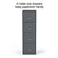 Quill Brand® 4-Drawer Vertical File Cabinet, Charcoal, Letter, 18" D (52148)