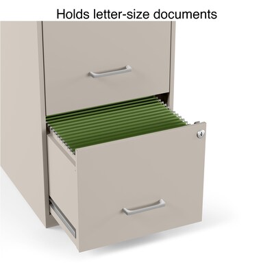 Quill Brand® 2-Drawer Vertical File Cabinet, Locking, Letter, Putty/Beige, 18"D (52150)