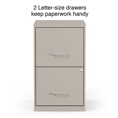 Quill Brand® 2-Drawer Vertical File Cabinet, Locking, Letter, Putty/Beige, 18D (52150)