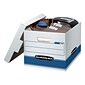 Bankers Box Stor/File™ Medium-Duty FastFold File Storage Boxes, Lift-Off Lid, Letter/Legal Size, White/Blue, 12/Carton (00789)