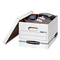 Bankers Box Stor/File Corrugated File Storage Boxes, Lift-Off Lid, Letter/Legal Size, White/Blue, 20/Pack (0070333)
