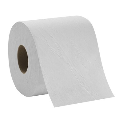 Pacific Blue Basic Recycled Toilet Paper, 1-Ply, White, 1210 Sheets/Roll, 80 Rolls/Carton (1458001/14500)