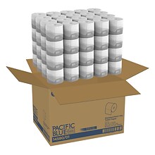 Pacific Blue Basic Recycled Toilet Paper, 1-Ply, White, 1210 Sheets/Roll, 80 Rolls/Carton (1458001/1
