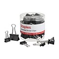 Staples Binder Clips, Assorted, Black, 60/Pack (15339)