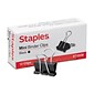 Staples® 0.6" Binder Clips, Mini, Black, 144/Pack (ST15338/15338)
