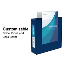 Staples® Heavy Duty 3 3 Ring View Binder with D-Rings, Navy Blue (ST56271-CC)