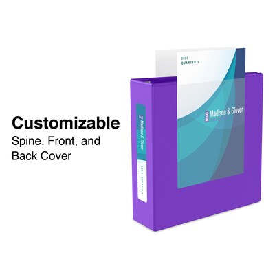 Staples® Heavy Duty 1 3 Ring View Binder with D-Rings, Purple (ST56307-CC)