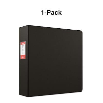 Staples Standard 4" 3-Ring Non-View Binder With Label Holder, Black (26309-CC)