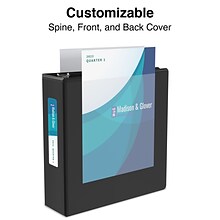 Staples® Standard 1/2 3 Ring View Binder with D-Rings, Black (26425-CC)