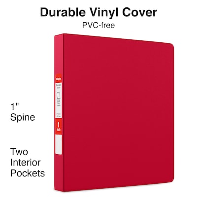 Standard 1 3 Ring Non View Binder with D-Rings, Red (26290-CC)