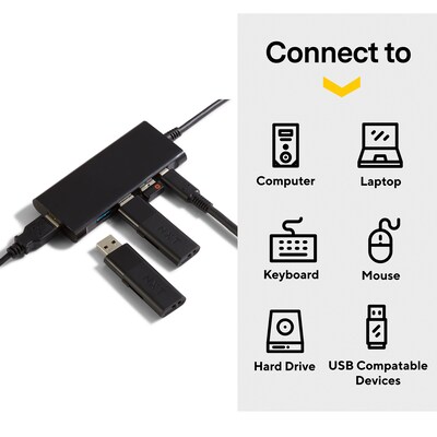 NXT Technologies 4-Port USB-C Hub, Black (NX60398)