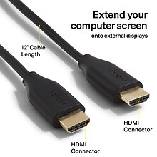 NXT Technologies™ 12 HDMI to HDMI Audio/Video Cable, Male to Male, Black (NX29740)