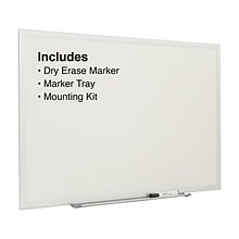 Quill Brand® Standard Durable Melamine Dry-Erase Whiteboard, Aluminum Frame, 3 x 2 (28339-CC)