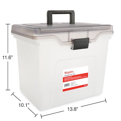 Staples Portable File Tote, Letter Size, Clear (TR58298)