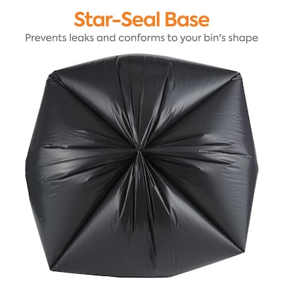 Coastwide Professional™ 50-56 Gallon Industrial Trash Bag, 43" x 46", Low Density, 1.5 mil, Black, 5 Rolls (CW22341)