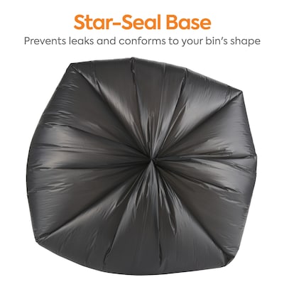 Coastwide Professional™ 40-45 Gallon Industrial Trash Bag, 40" x 46", Low Density, 0.65, Black, 125 Bags/Box (CW18191)