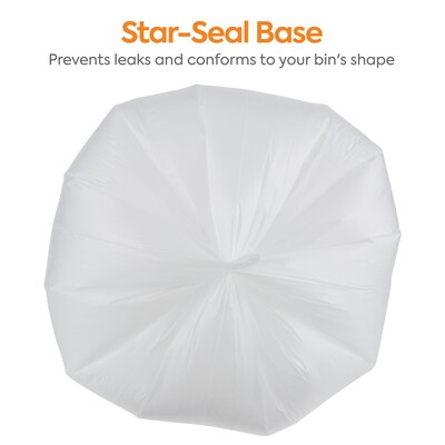 Coastwide Professional™ 12-16 Gallon Trash Bag, 24" x 33", High Density, 13 mic, Natural, 20 Rolls (CW57406)