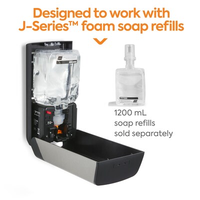 Coastwide Professional™ J-Series Automatic Wall Mounted Hand Soap Dispenser, Black/Metallic (CWJAS-S-CC)