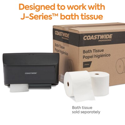 Coastwide Professional™ J-Series Duo Bath Tissue Dispenser, Black (CWJ2BT-B)