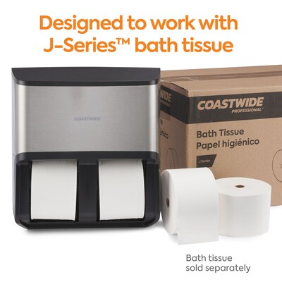 Coastwide Professional™ J-Series Quad Bath Tissue Dispenser, Black/Metallic (CWJ4BT-S)