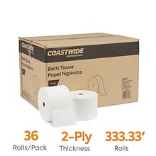 Coastwide Professional™ J-Series 2-Ply Small Core Bath Tissue, White, 1000 Sheets/Roll, 36 Rolls/Car