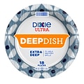 Dixie Ultra Deep Dish Paper Plate, 9.56, Blue/Yellow, 18/Pack (15951C)