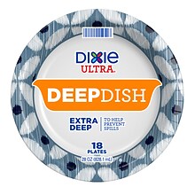 Dixie Ultra Deep Dish Paper Plate, 9.56, Blue/Yellow, 18/Pack (15951C)