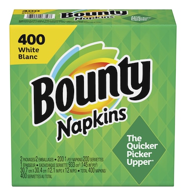 Bounty Quilted Lunch Napkin, 1-ply, White, 400 Napkins/Pack (06356)