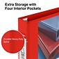 Staples® Heavy Duty 1-1/2" 3 Ring View Binder with D-Rings, Red (24681)