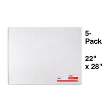 Staples Premium Poster Board, 22 x 28, White, 5/Pack (28128)