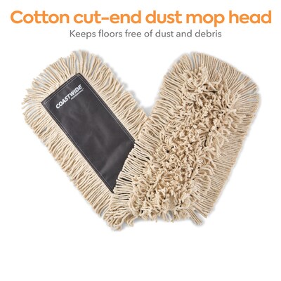 Coastwide Professional™ Economy Dust Mop Head, Cotton, 36" x 5", White (CW56758)