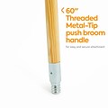 Coastwide Professional™ 60 Wood Push Broom Handle, Threaded Metal Tip (CW57741)