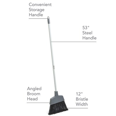 Coastwide Professional™ 12 Angled Broom and 11.9 Dustpan, Gray